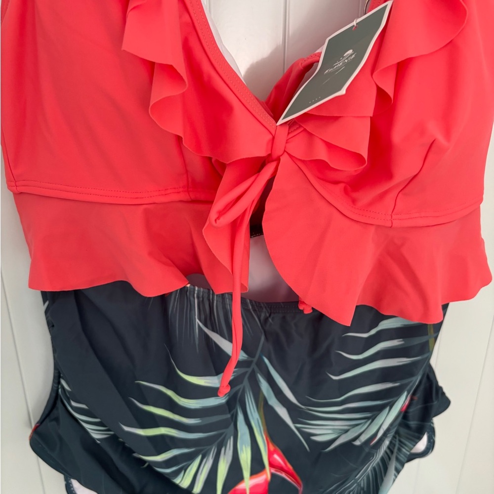 Coral Ruffle Women's Top NWT